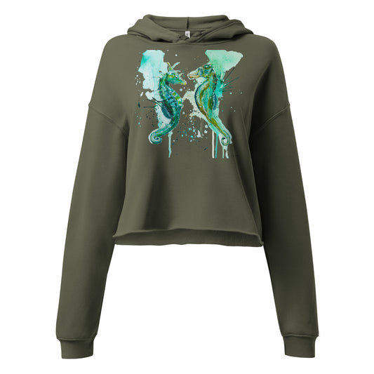 Crop Hoodie - Seahorse Design