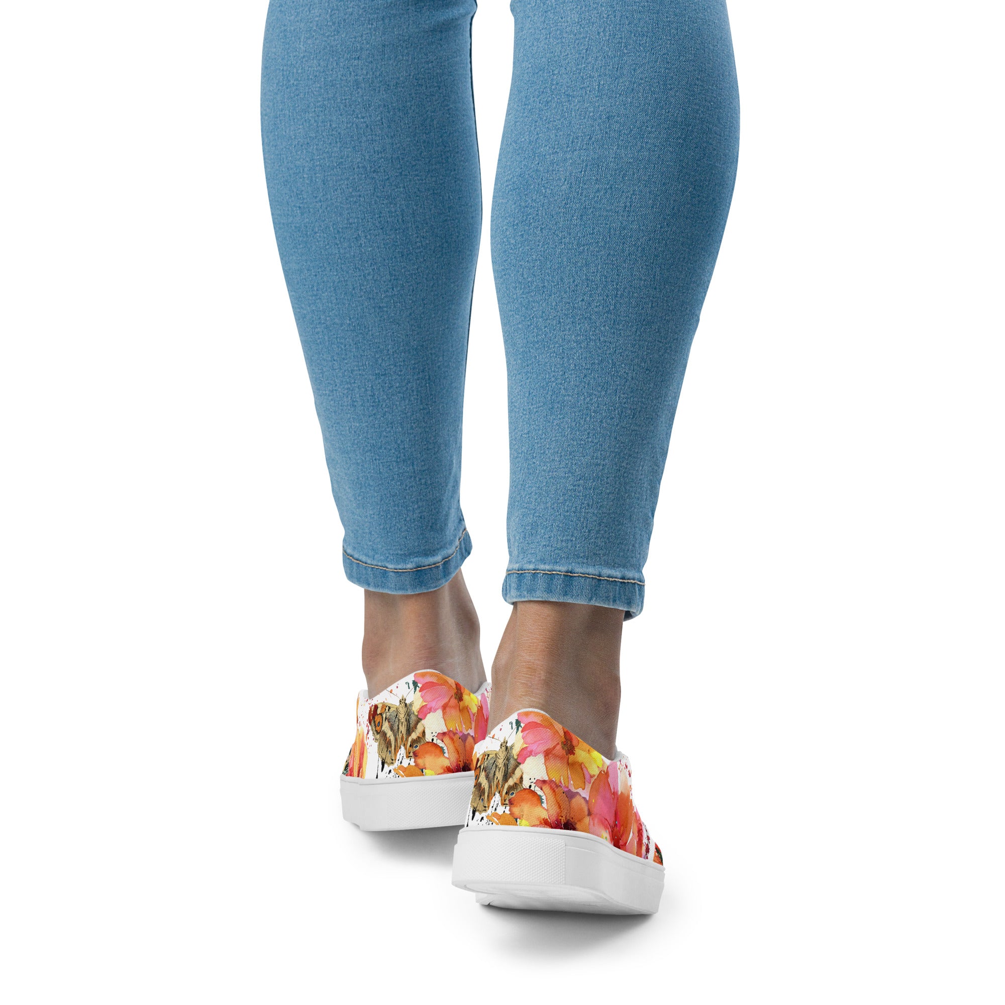 Blue Floral Women’s good slip-on canvas shoes