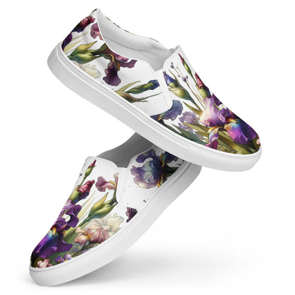 canvas slip on shoes, slip on shoes, canvas sneakers, canvas shoes, trendy fashion, unique shoe design, mens shoes, womens shoes, sneakers, art by jen duran