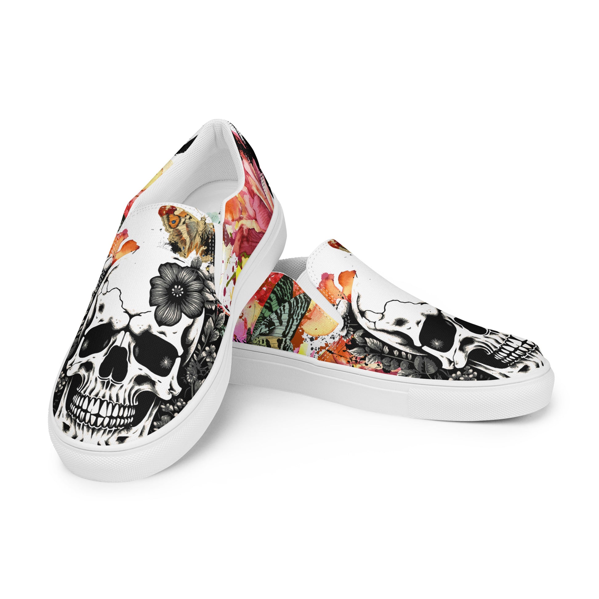 canvas slip on shoes, slip on shoes, canvas sneakers, canvas shoes, trendy fashion, unique shoe design, mens shoes, womens shoes, sneakers, art by jen duran