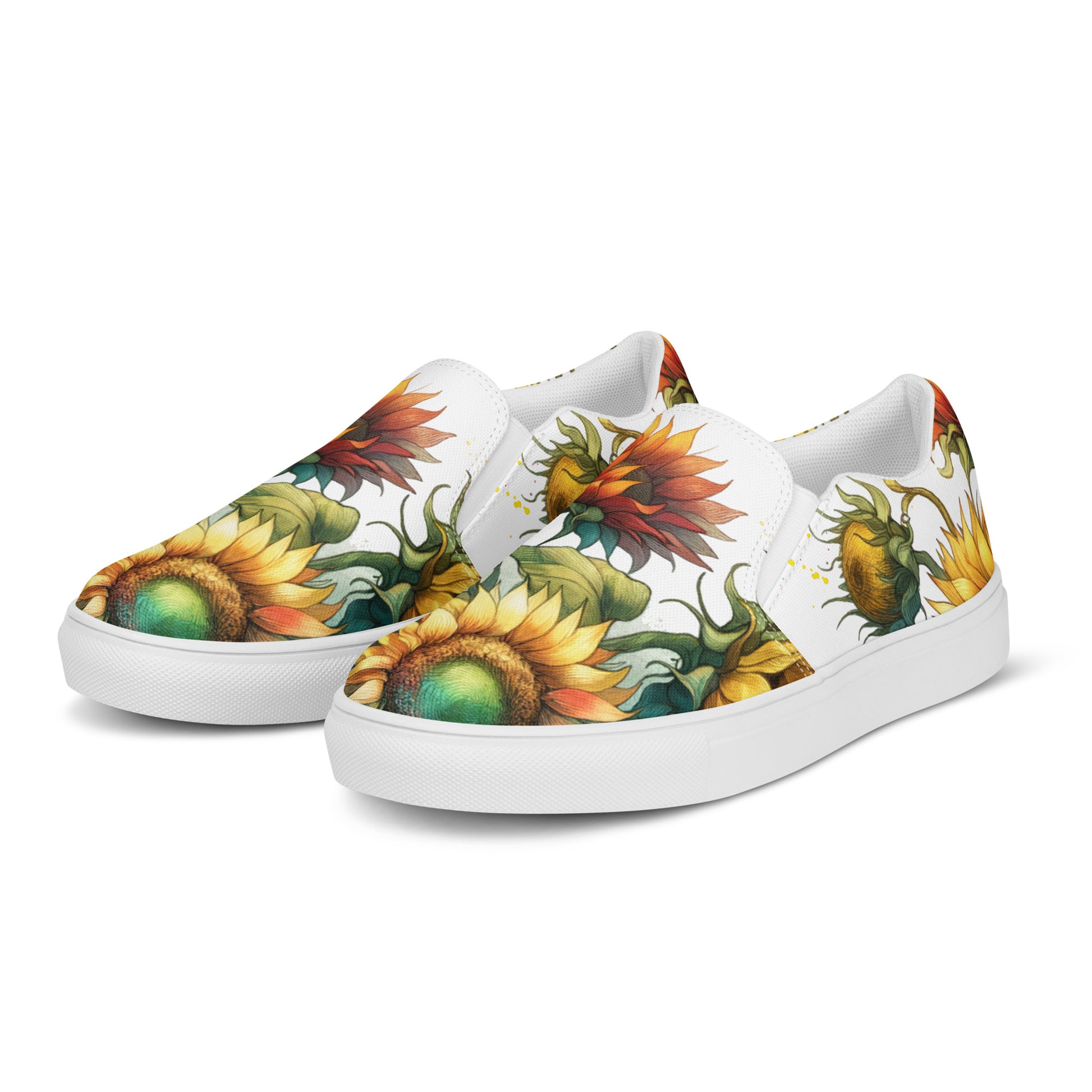 canvas slip on shoes, slip on shoes, canvas sneakers, canvas shoes, trendy fashion, unique shoe design, mens shoes, womens shoes, sneakers, art by jen duran