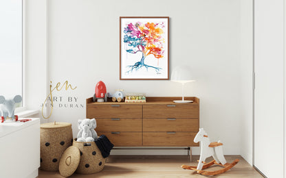 Rainbow Tree Fine Art Paper Print | Wall Art Home Decor