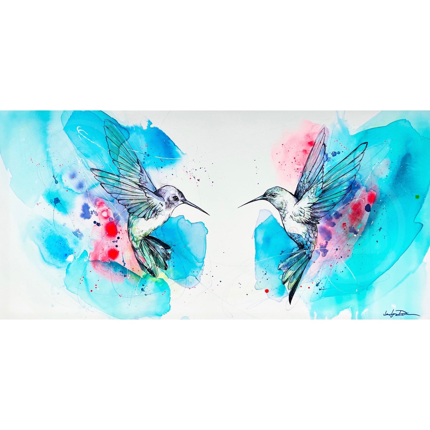 watercolor hummingbird painting