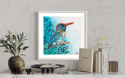 Watercolor Hummingbird Canvas Wall Art Print