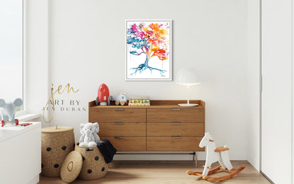 Rainbow Tree Fine Art Paper Print | Wall Art Home Decor