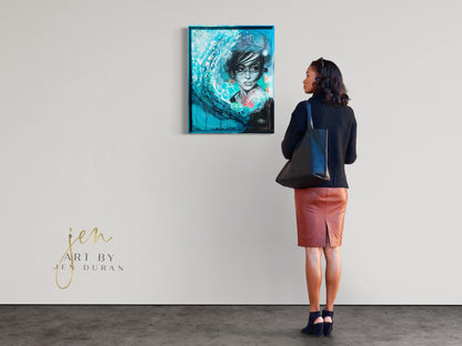 Original Painting Abstract Modern Woman Seductive Art By Jen Duran