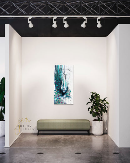 "CONSUMED" Original Watercolor and Mixed Media Painting | Canvas Wall Art | Home Decor Art By Jen Duran