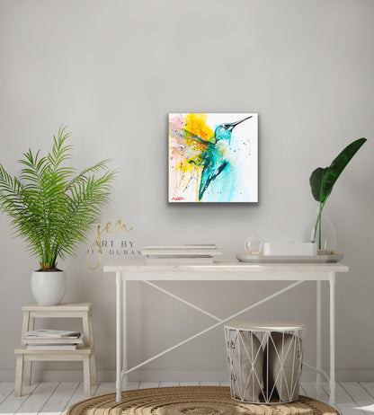modern canvas wall art, modern art, hummingbird art, watercolor bird art, hummingbird art print, canvas wall art, wall art, home decor, modern art print, art for walls, unique home decor, best gift, bird art print, art by jen duran