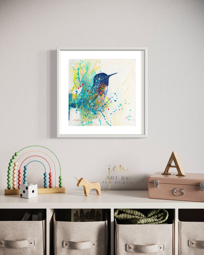Sweet Hummingbird Fine Art Paper Print | Wall Art