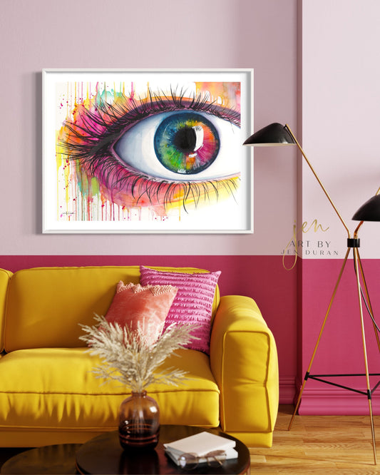 Rainbow Eye Fine Art Paper Print | Eye Wall Art