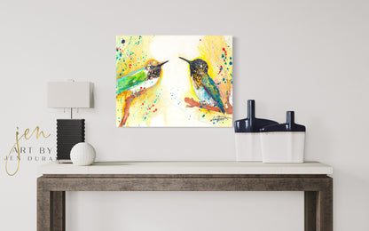 "Hummingbird Talk" Fine Art Paper Print | Wall Art