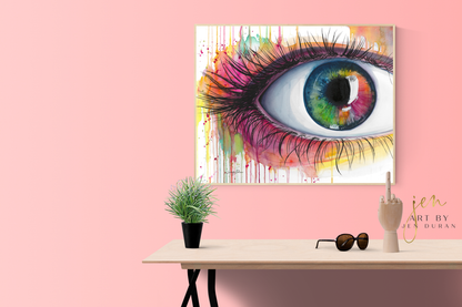 Rainbow Eye Fine Art Paper Print | Eye Wall Art