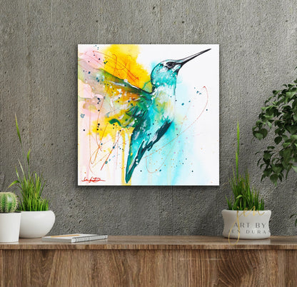 modern canvas wall art, modern art, hummingbird art, watercolor bird art, hummingbird art print, canvas wall art, wall art, home decor, modern art print, art for walls, unique home decor, best gift, bird art print, art by jen duran