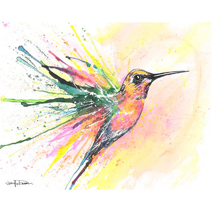 Rainbow Hummingbird Fine Art Paper Print | Wall Art | Home Decor