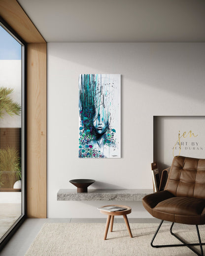 "CONSUMED" Original Watercolor and Mixed Media Painting | Canvas Wall Art | Home Decor Art By Jen Duran