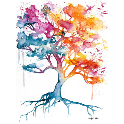 Rainbow Tree Fine Art Paper Print | Wall Art Home Decor