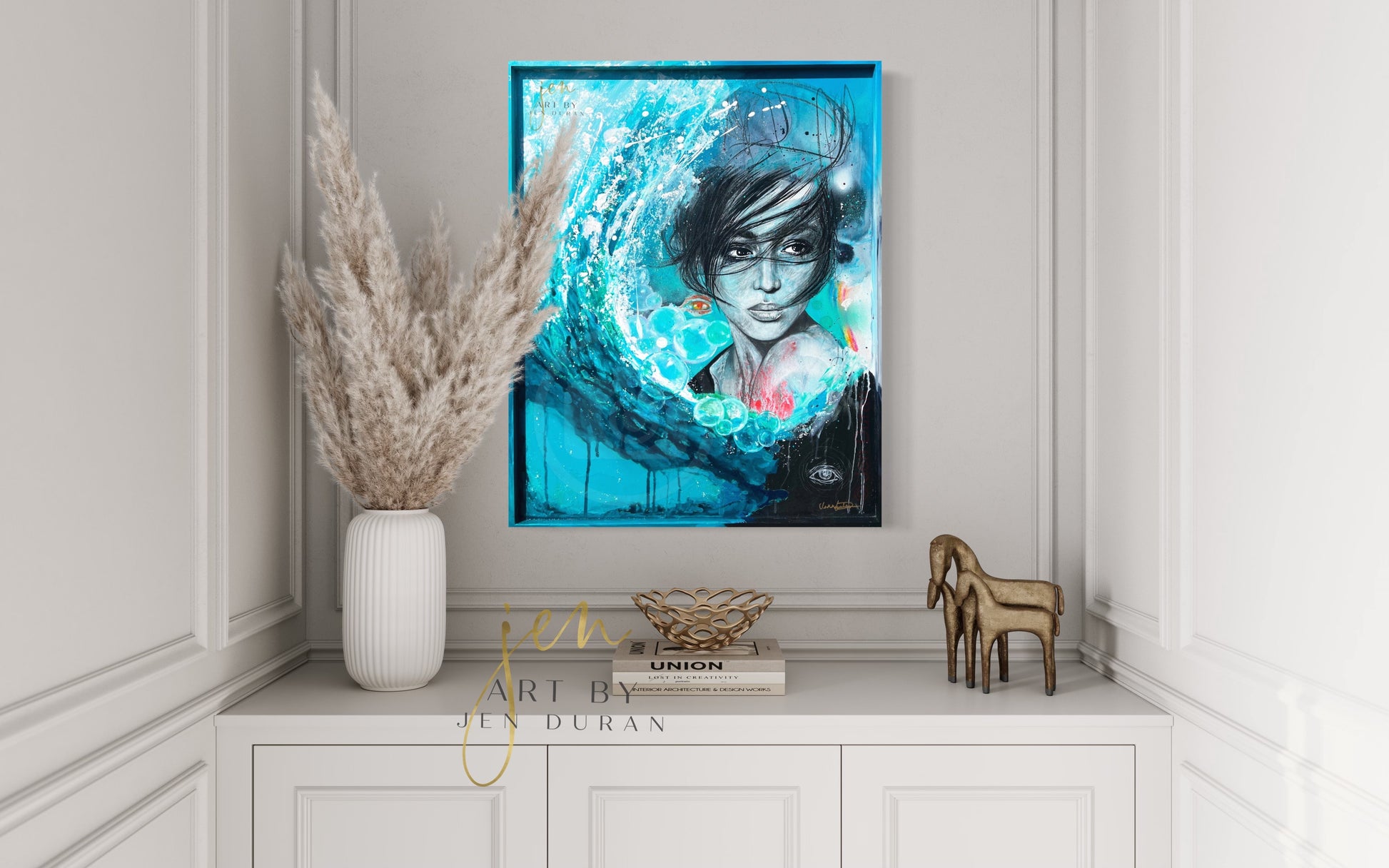 Original Painting Abstract Modern Woman Seductive Art By Jen Duran