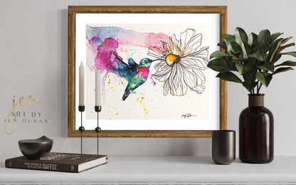 "Sweet Nectar" Hummingbird Fine Art Paper Print
