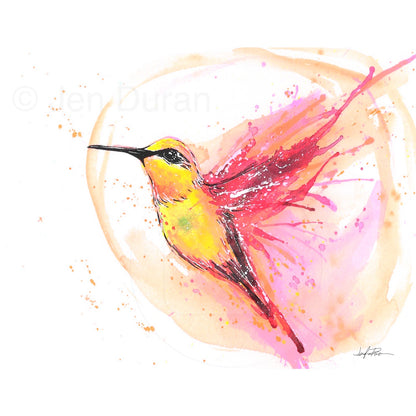 "Hummingbird Splash" Giclée Canvas Print