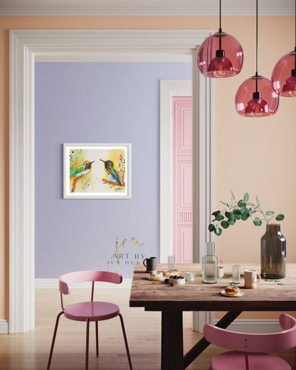"Hummingbird Talk" Fine Art Paper Print | Wall Art