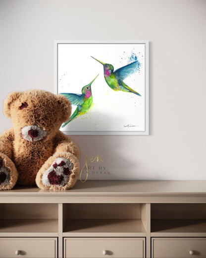"Hummingbird Duo" Fine Art Paper Print