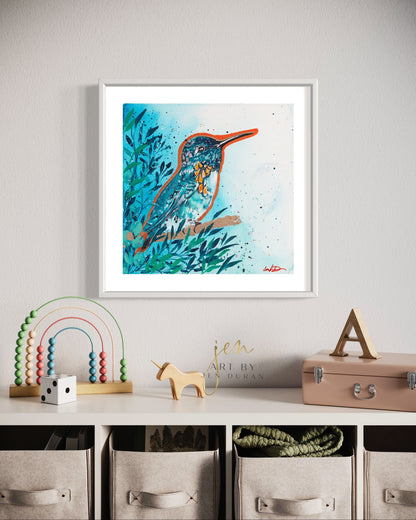 Watercolor Hummingbird Canvas Wall Art PrintWatercolor Hummingbird Canvas Wall Art Print