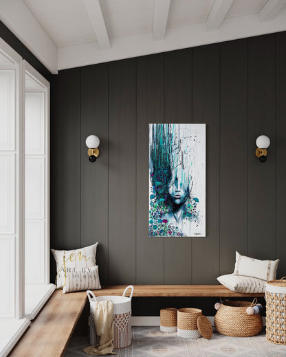 "CONSUMED" Original Watercolor and Mixed Media Painting | Canvas Wall Art | Home Decor