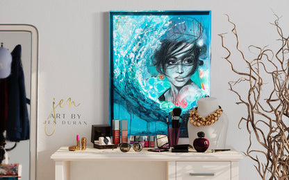 Original Painting Abstract Modern Woman Seductive Art By Jen Duran