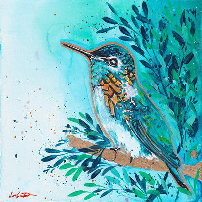 Watercolor Hummingbird Canvas Wall Art Print