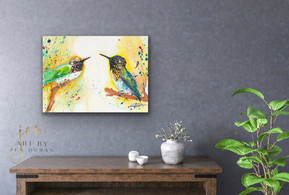 "Hummingbird Talk" Fine Art Paper Print | Wall Art
