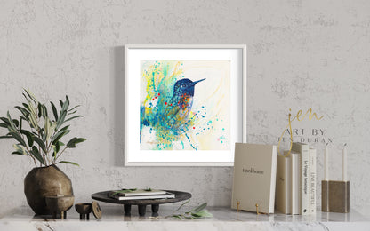 Sweet Hummingbird Fine Art Paper Print | Wall Art