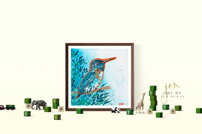 Watercolor Hummingbird Canvas Wall Art Print