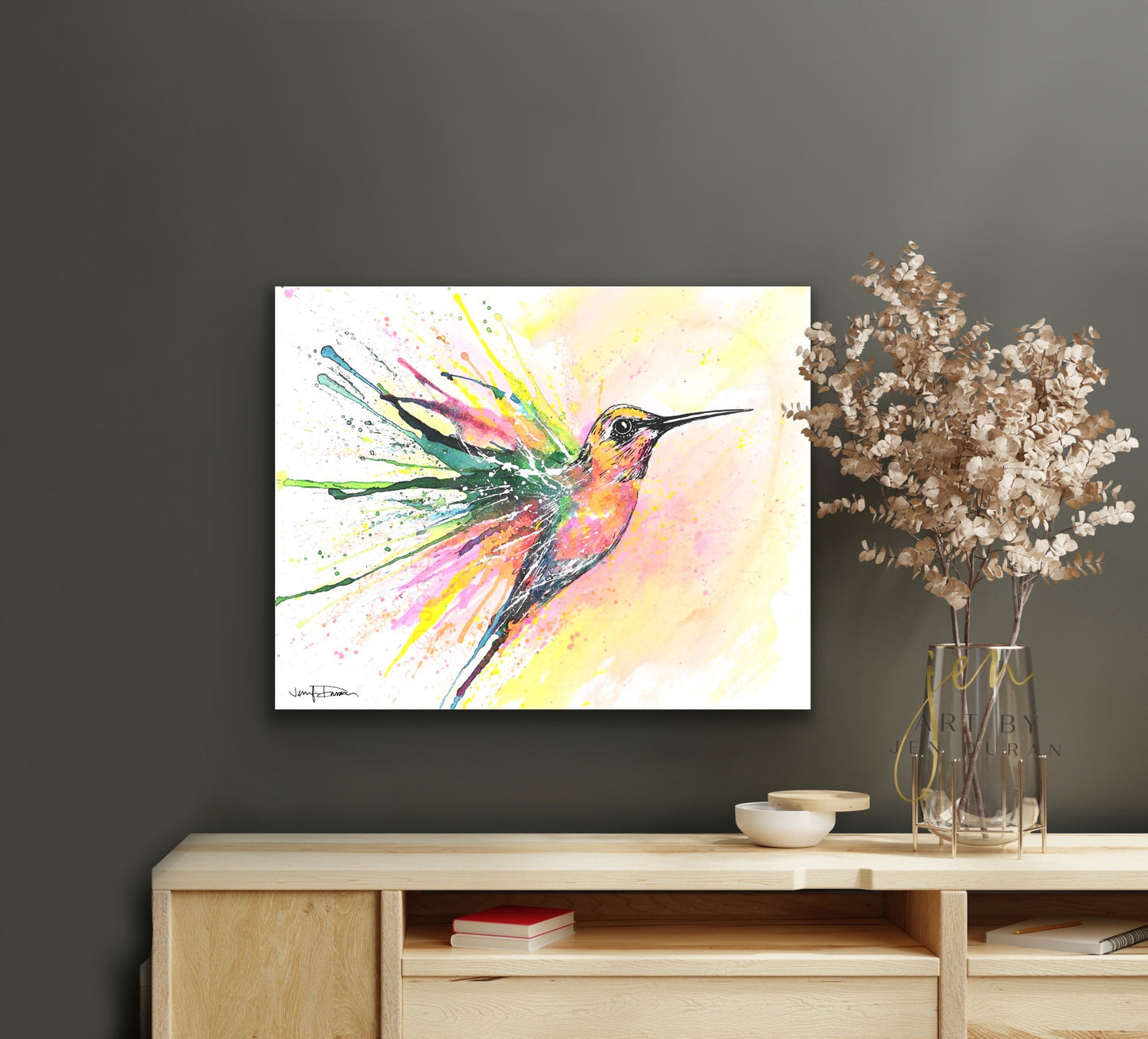 Rainbow Hummingbird Fine Art Paper Print | Wall Art | Home Decor