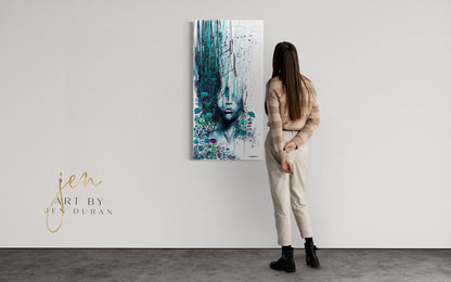"CONSUMED" Original Watercolor and Mixed Media Painting | Canvas Wall Art | Home Decor