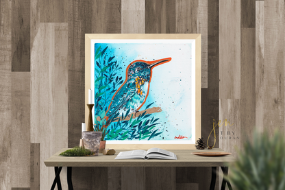 Watercolor Hummingbird Canvas Wall Art Print